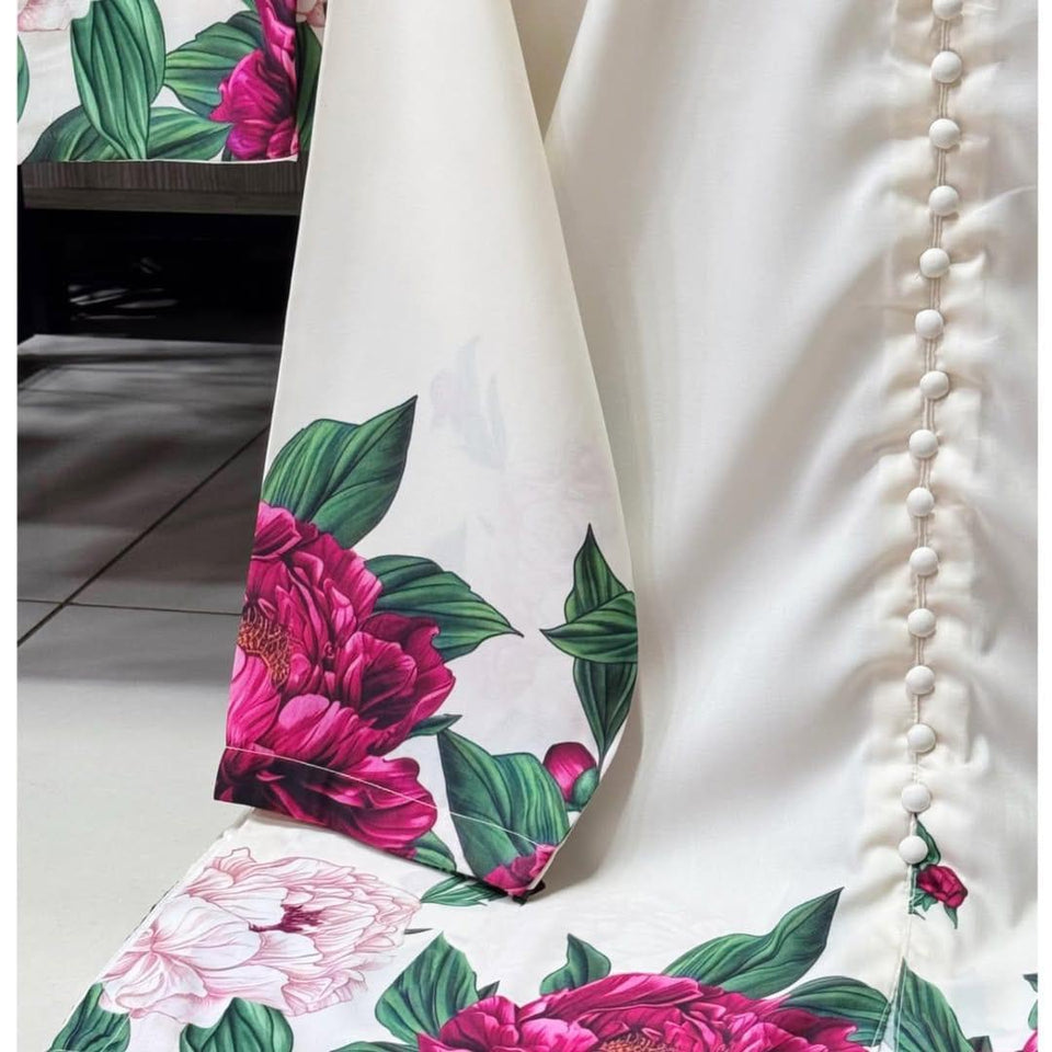 Stylish Women's Stitched Co-Ord Set in Printed Shamoz Silk - 2 Pcs