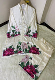 Stylish Women's Stitched Co-Ord Set in Printed Shamoz Silk - 2 Pcs