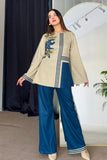 2 Pcs Women's Stitched Swiss Lawn Printed Shirt And Trouser