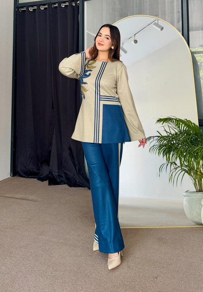 2 Pcs Women's Stitched Swiss Lawn Printed Shirt And Trouser