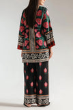 Stylish Printed V-Neck Shirt and Plain Trouser Set - 2 Pcs for Women