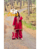 Stylish Embroidered Shirt And Trouser With Bag - 3 Pcs