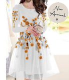 2 Pcs Women's Stitched Organza Embroidered Frock And Trouser