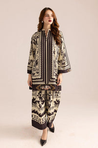 2 Pcs Women's Stitched Swiss Lawn Printed Shirt And Trouser
