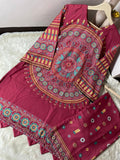 2 Pcs Women's Stitched Swiss Lawn Printed Shirt And Trouser