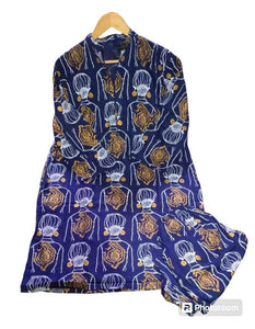 2 Pcs Women's Stitched Linen Printed Shirt And Trouser