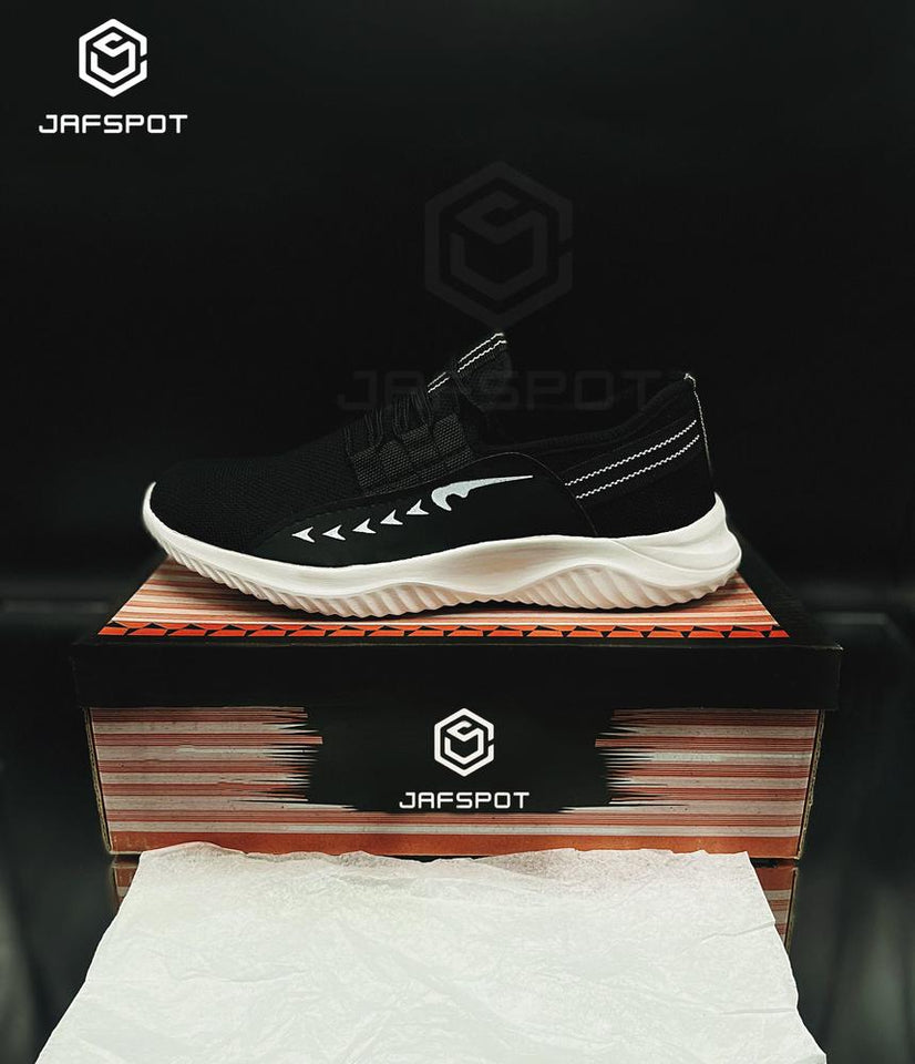 Men's Fashion Tennis White Shoes -JF016, Black