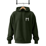 Men's Fleece Printed Hoodie Track Suit - 2 Pcs Set in Green